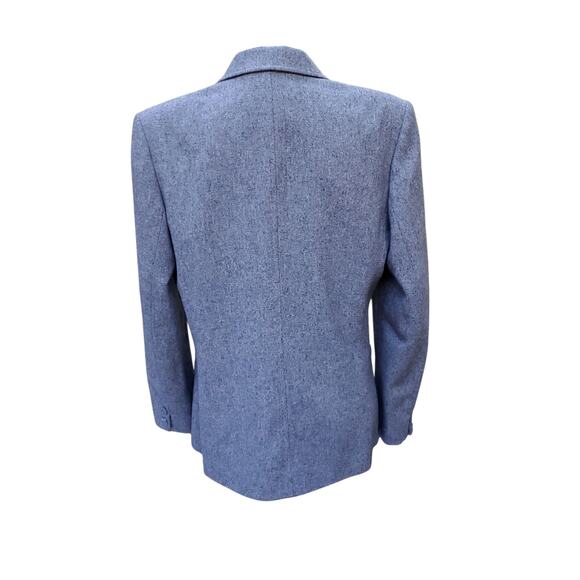 Vintage Jaeger Gray Wool Double Breasted Blazer Jacket Lined Academia Sz 12 - Picture 9 of 16